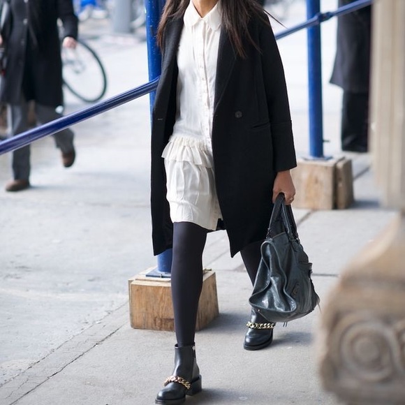 Givenchy Black Leather Chained Link Ankle Boot 38 - Picture 3 of 14